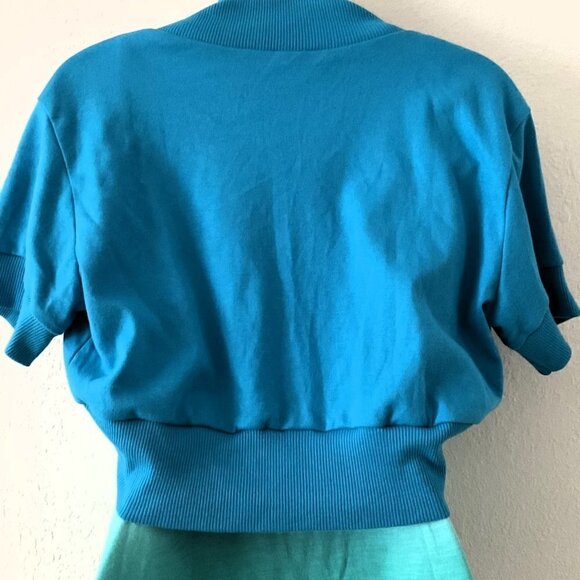 CROPPED CARDIGAN OPEN FRONT SHORT SLEEVE SHRUG - Picture 2 of 6